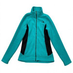 The North Face Turquoise Black Fleece Full Zip Jacket Women's Small